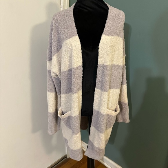 Weekends Sweaters - Weekends everyday Striped Open-Front Cardigan Sweater size small